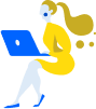 Girl with laptop sitting
